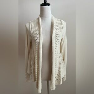 NWOT- Anthropologie Rosie Neira Nansen Pointelle Open Front Cardigan